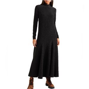Ganni Sparkly Black Long Sleeve Dress